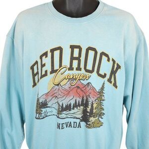 Red Rock Canyon Sweatshirt Mens Size XL Blue Nevada Travel Destination